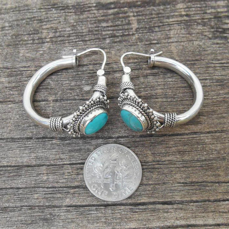 Orecchini eleganti in argento sterling con turchese