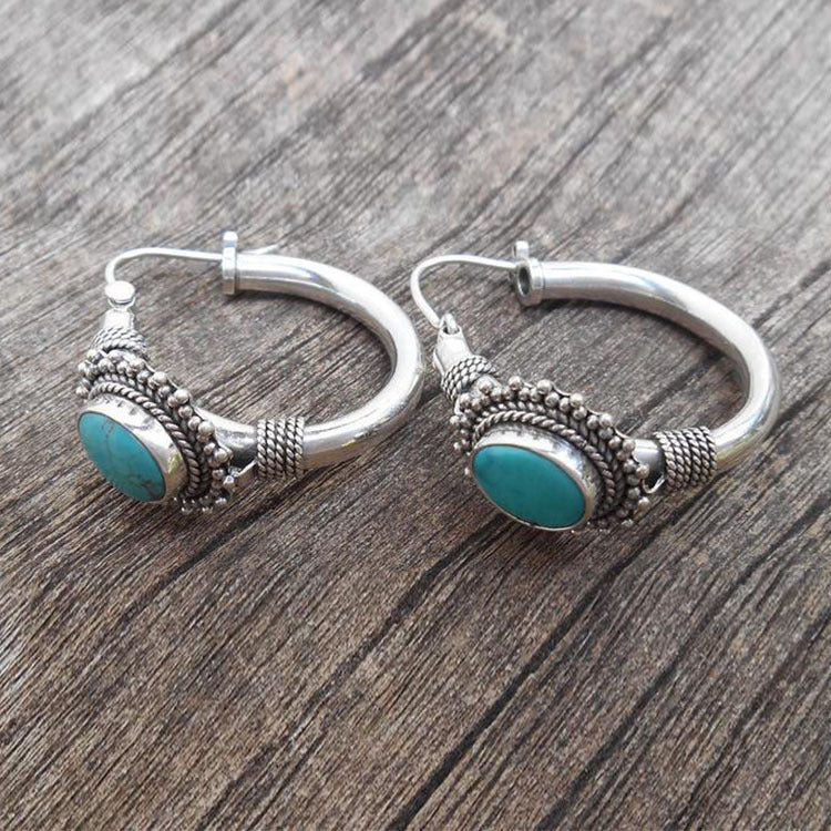 Orecchini eleganti in argento sterling con turchese