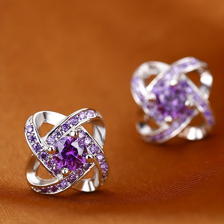 Orecchini Quadrifoglio Viola