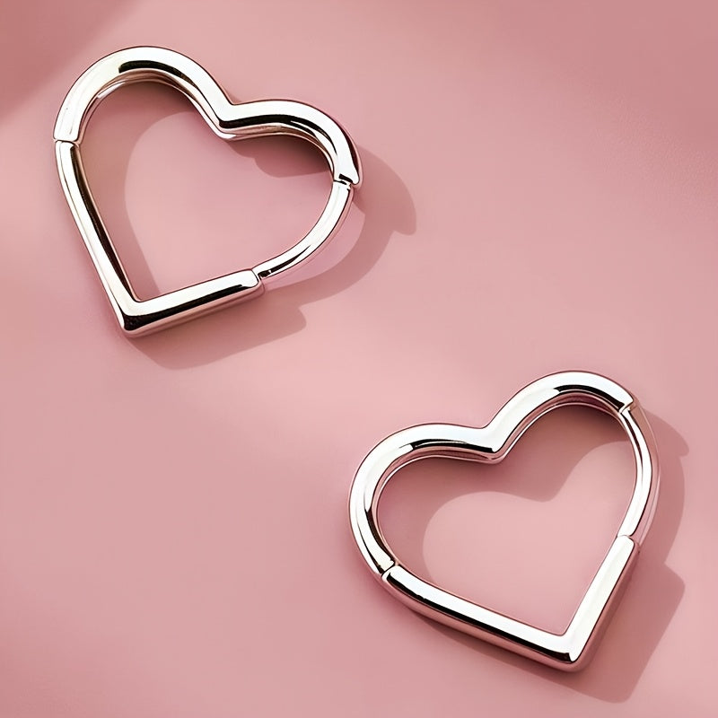 Orecchini a cuore dorati in acciaio inossidabile