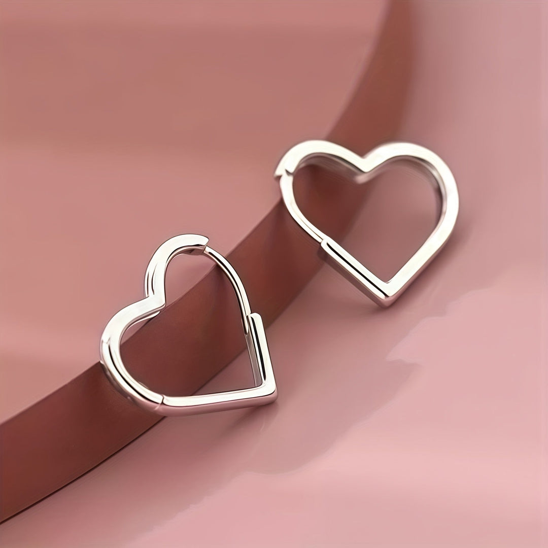 Orecchini a cuore dorati in acciaio inossidabile