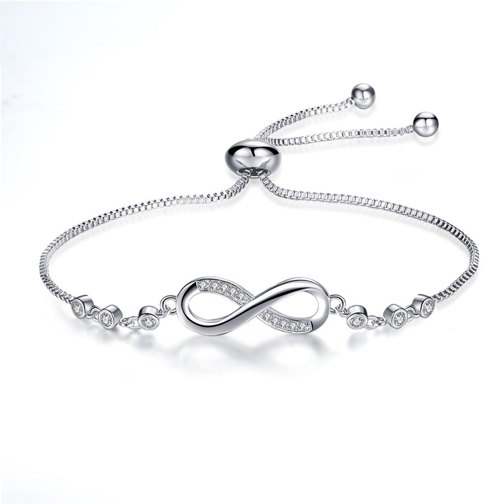 Bracciale regolabile chic in oro rosa a forma dell'infinito