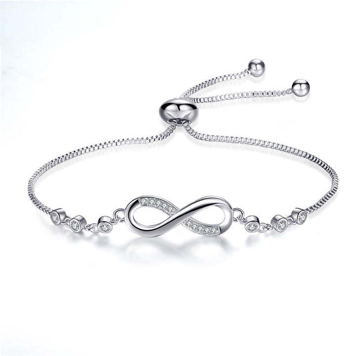 Bracciale regolabile chic in oro rosa a forma dell'infinito