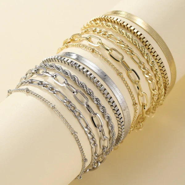 Set di 5 bracciali in oro