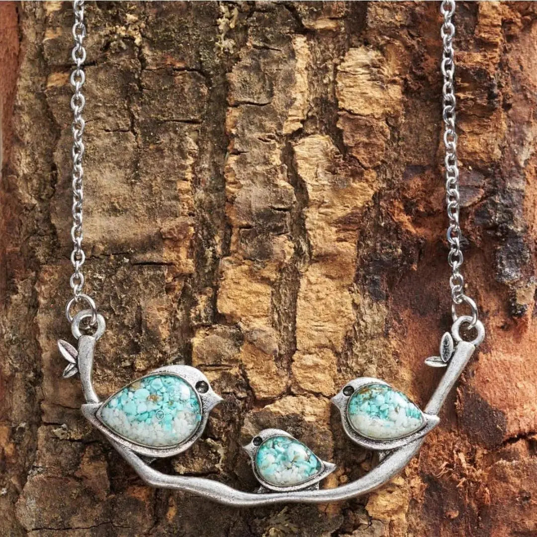 Collana Vintage con Uccellini in Argento