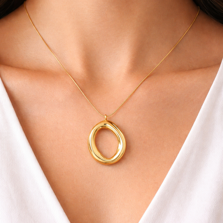 Collana Ovale Dorata Placcata Oro