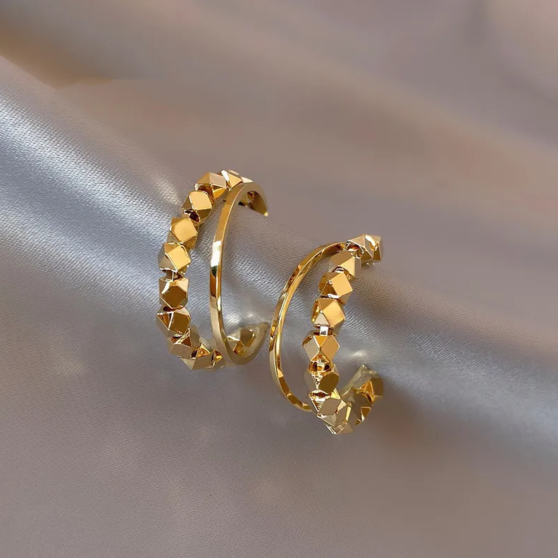 Orecchini Eleganti Placcati Oro con Zircone Cubico