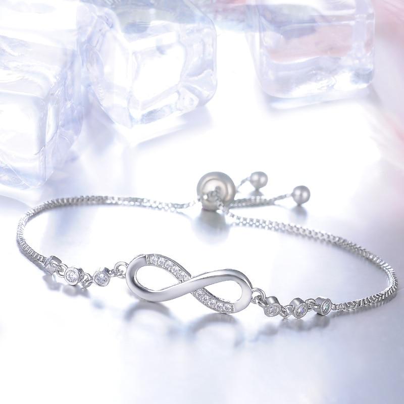 Bracciale regolabile chic in oro rosa a forma dell'infinito