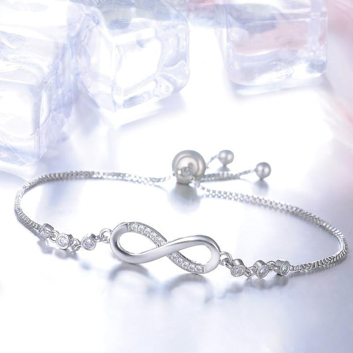 Bracciale regolabile chic in oro rosa a forma dell'infinito
