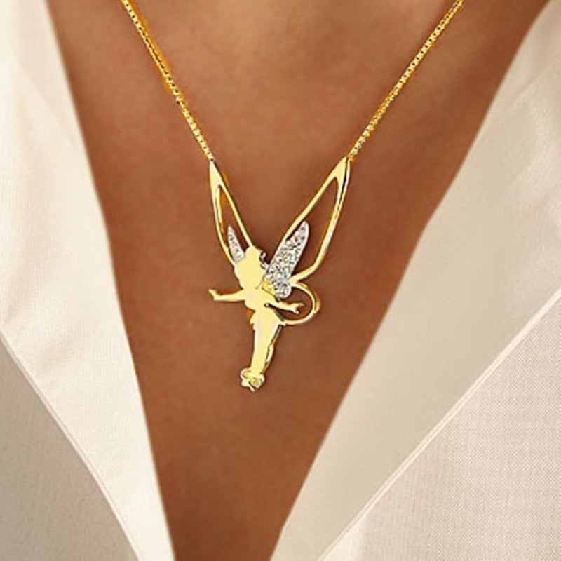 Collana con ciondolo fata in oro