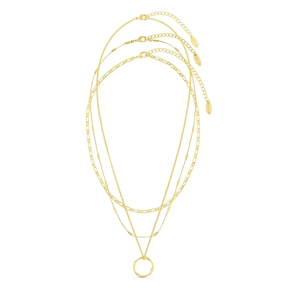 Collana a Cerchio Aperto a Tre Fili in Oro