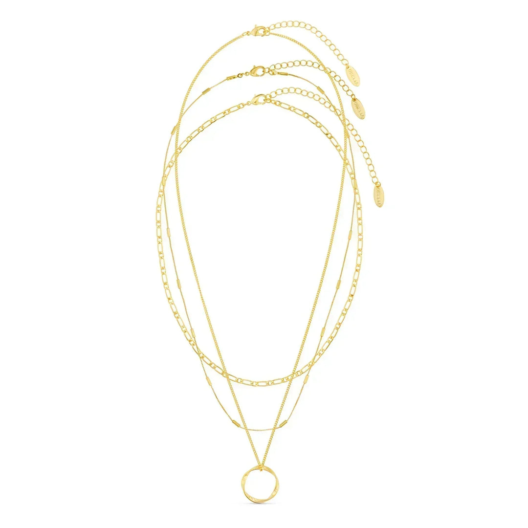 Collana a Cerchio Aperto a Tre Fili in Oro