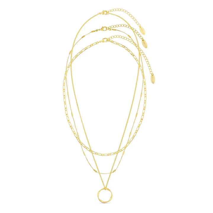 Collana a Cerchio Aperto a Tre Fili in Oro