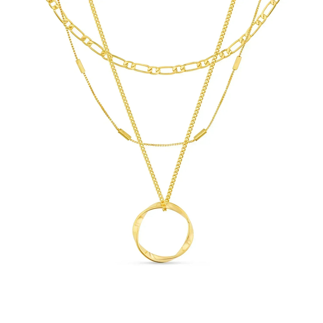 Collana a Cerchio Aperto a Tre Fili in Oro
