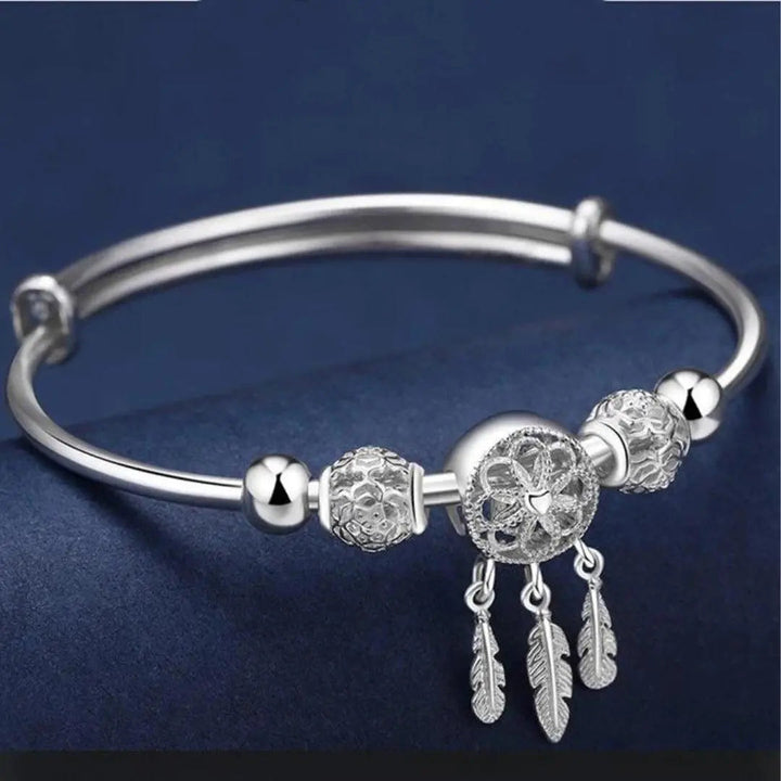 Bracciale Rigido Acchiappasogni in Argento
