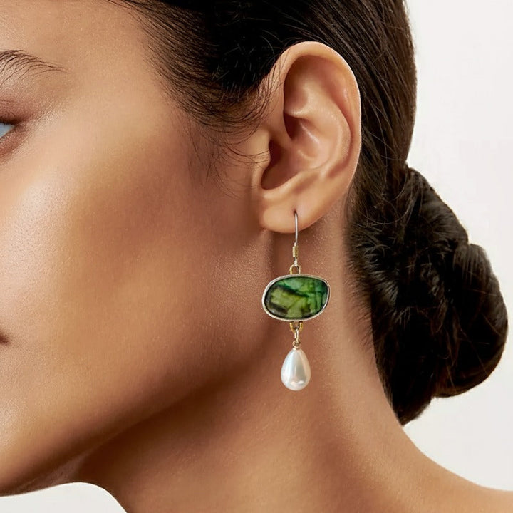 Orecchini in argento vintage con pietre naturali