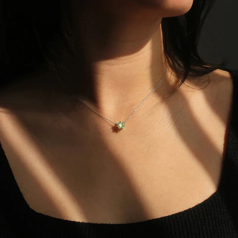 Collana Solitario Elegante con Cristallo