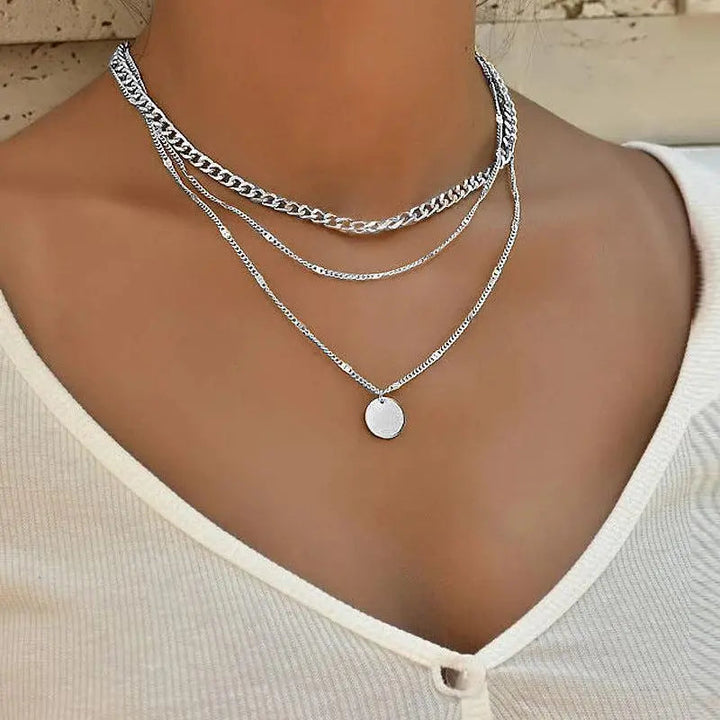 Collana Elegante Placcata Oro e Argento