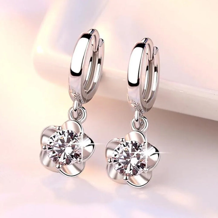 Orecchini in Argento Sterling con Zirconi Viola e Bianchi