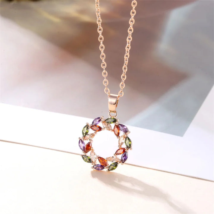 Collana con Ciondolo Arcobaleno Luminoso