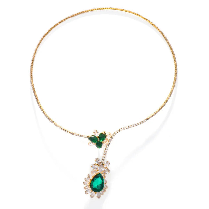 Collana Vintage Fioritura di Smeraldo
