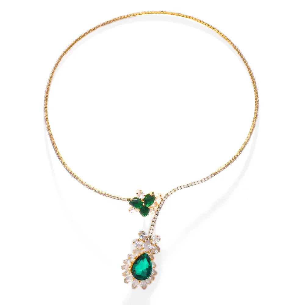 Collana Vintage Fioritura di Smeraldo