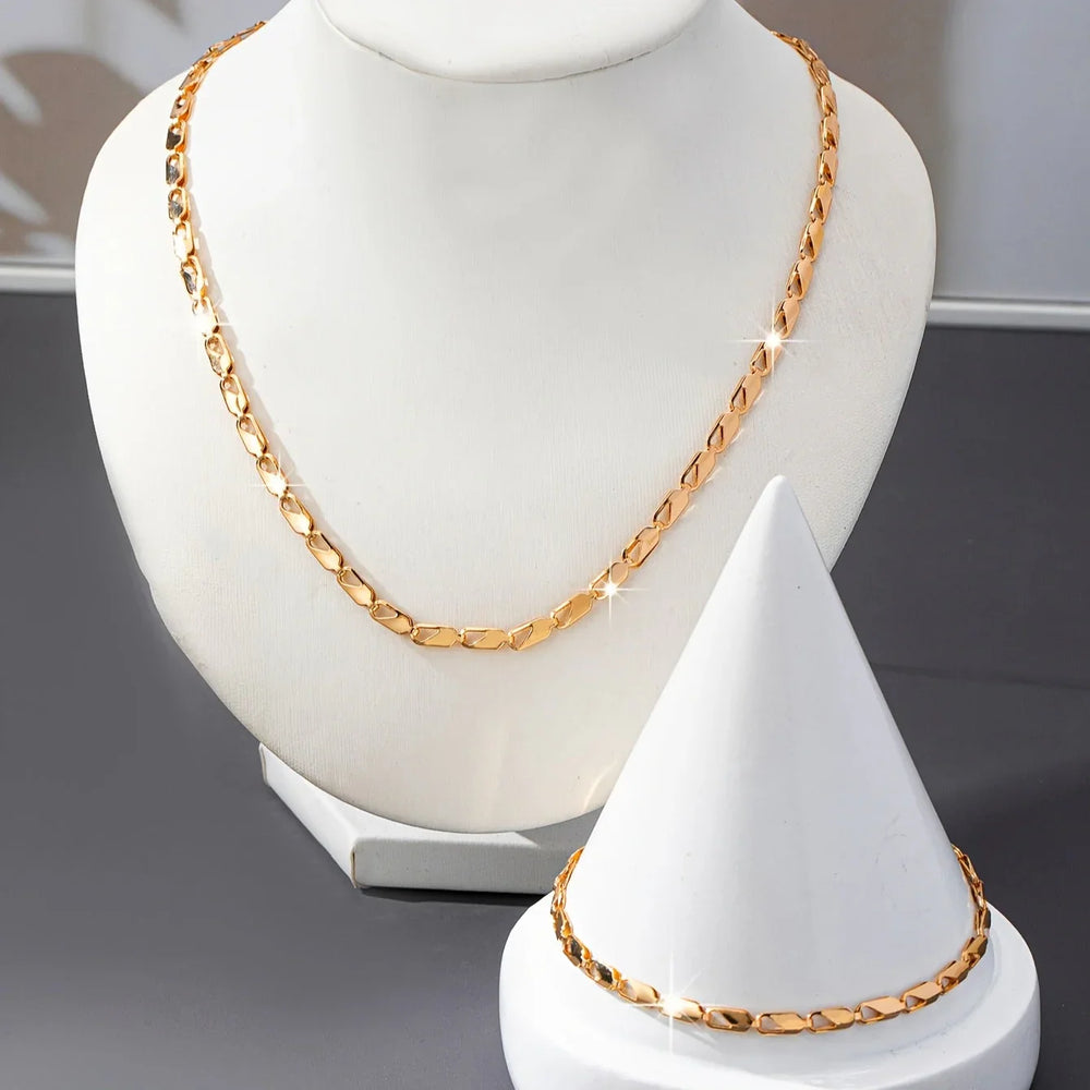 Set Collana e Bracciale in Oro 18K Elegante