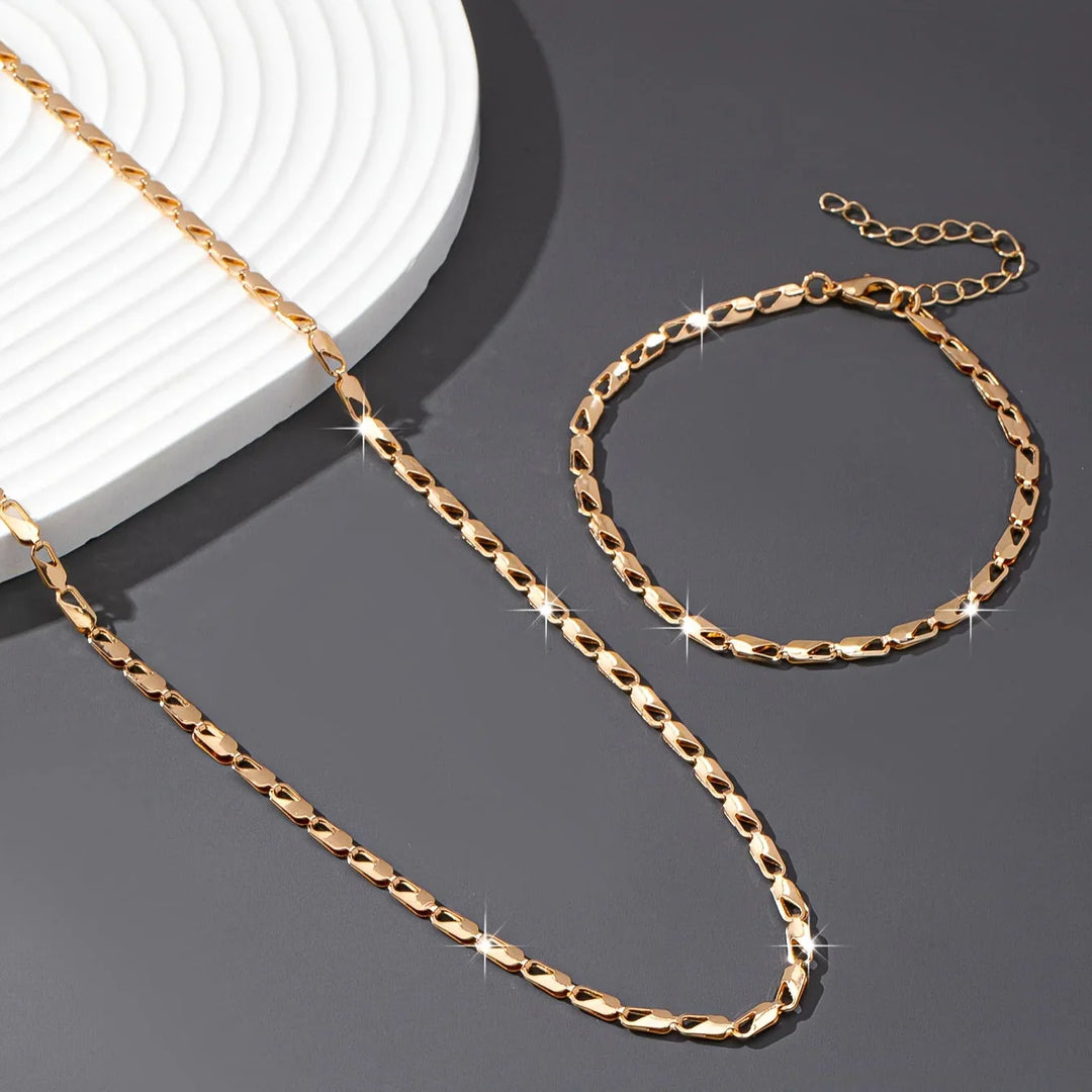 Set Collana e Bracciale in Oro 18K Elegante