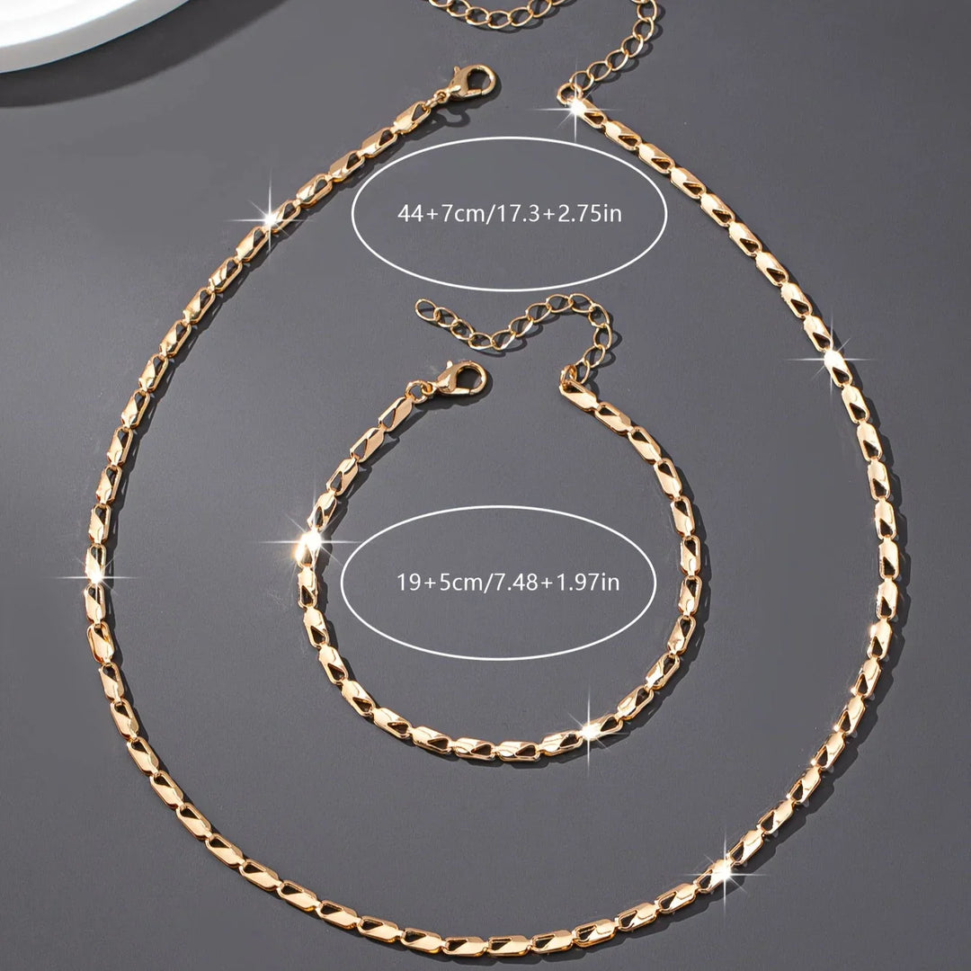 Set Collana e Bracciale in Oro 18K Elegante