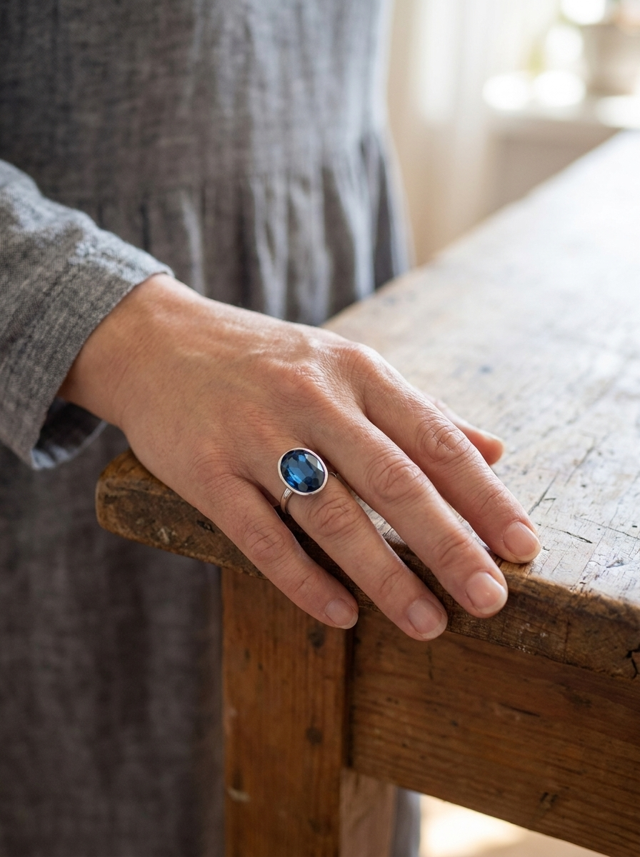 Anello Blu Celeste™ – Brillantezza Vintage