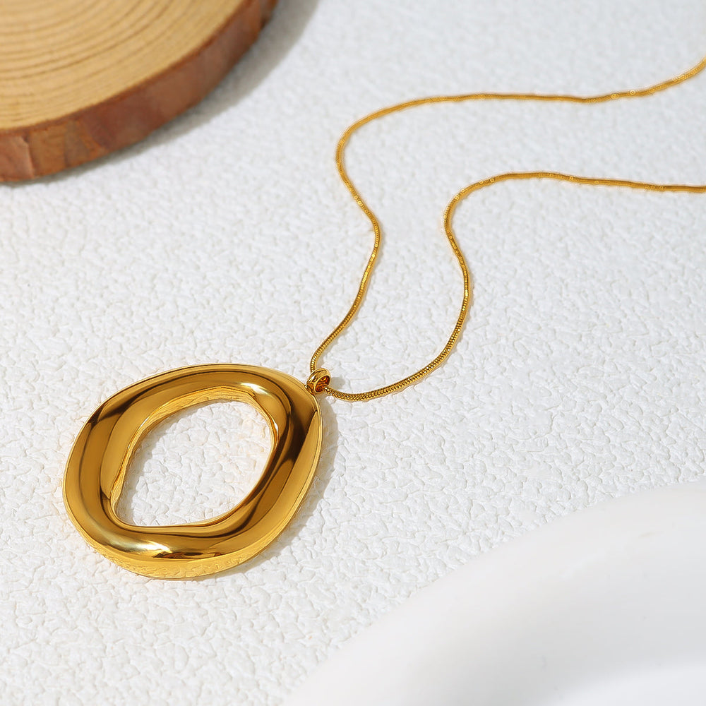 Collana Ovale Dorata Placcata Oro