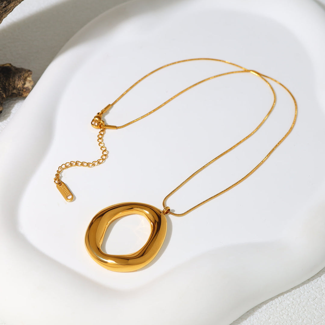 Collana Ovale Dorata Placcata Oro