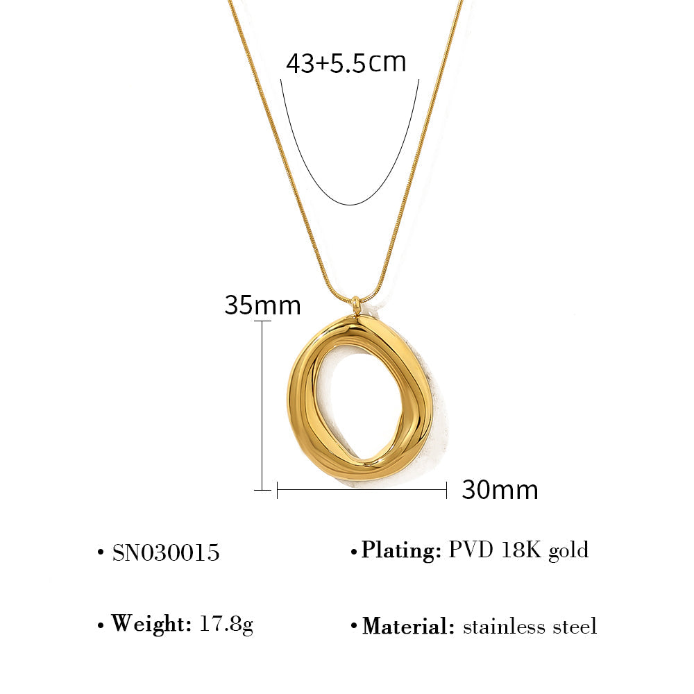 Collana Ovale Dorata Placcata Oro