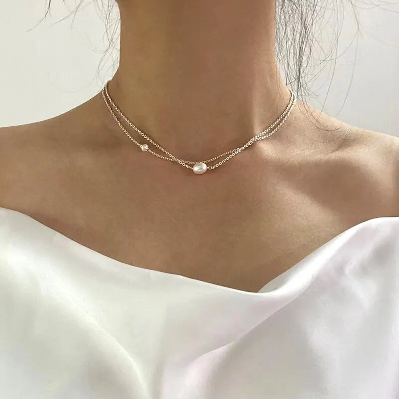 Collana classica di perle d'acqua dolce