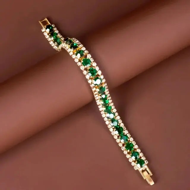 Bracciale verde e oro
