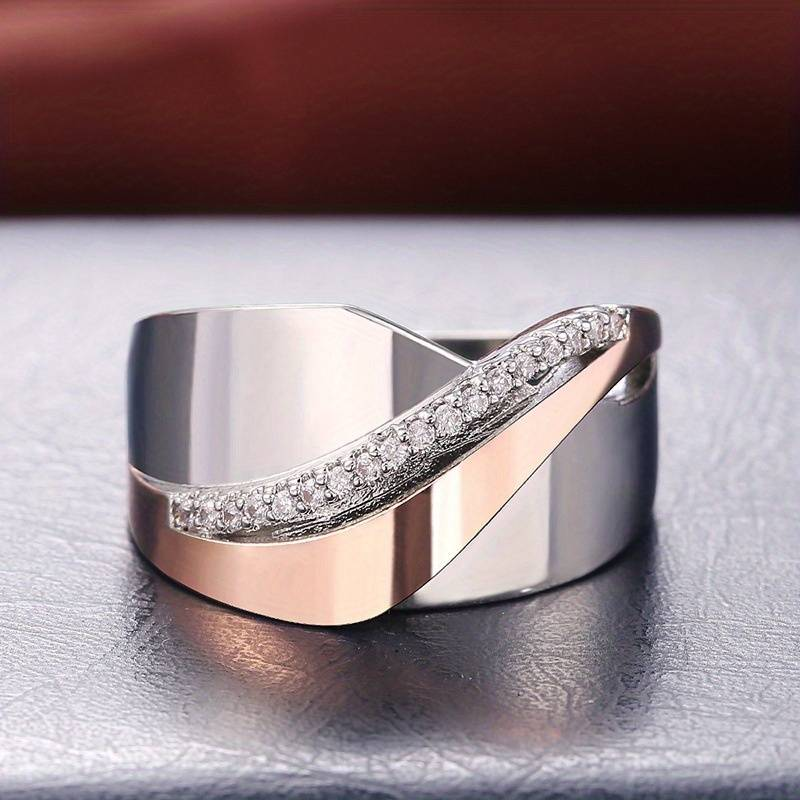 Anello Elegante in Oro Rosa Scintillante