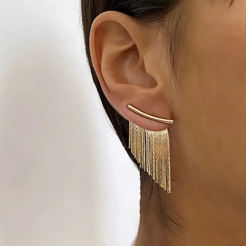Orecchini vintage pendenti dorati