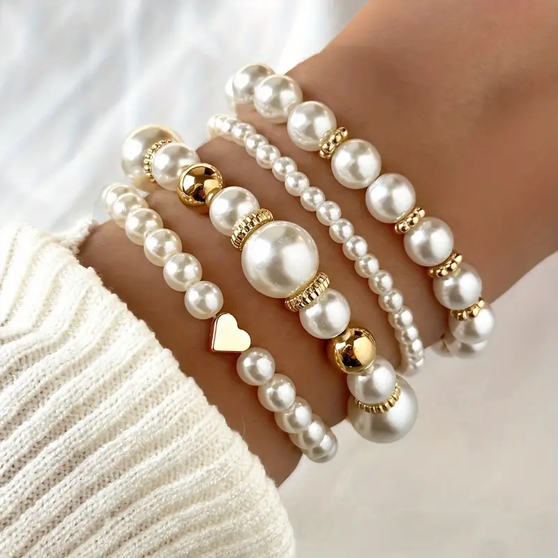 Set di Bracciali di Perle Senza Tempo