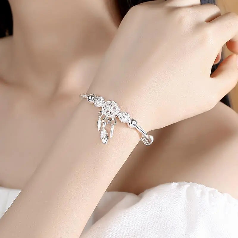 Bracciale con ciondolo acchiappasogni in argento