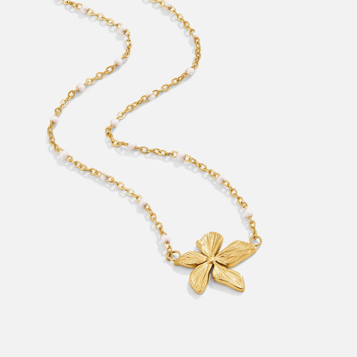 Collana Elegante con Fiore in Oro